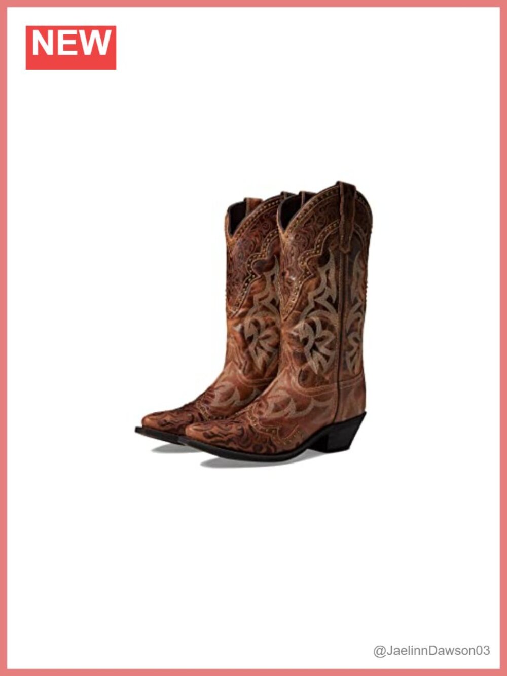 Laredo Braylynn Women's Mid-Calf Leather Western Boots with Cushion Comfort